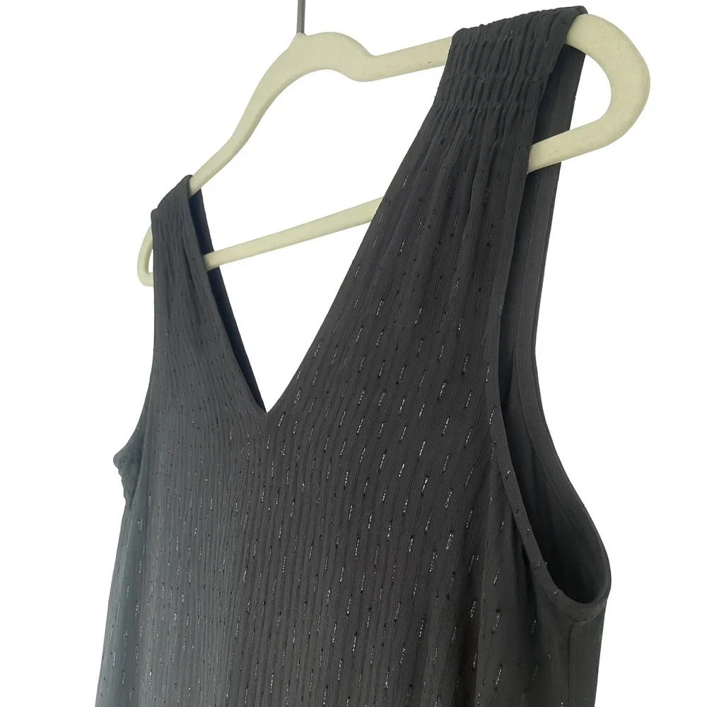 Madewell Black Silk Sleeveless V-Neck Dress Size 10
